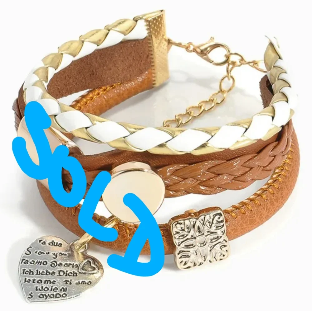 SON Theme Multi-strand Leather bracelet
